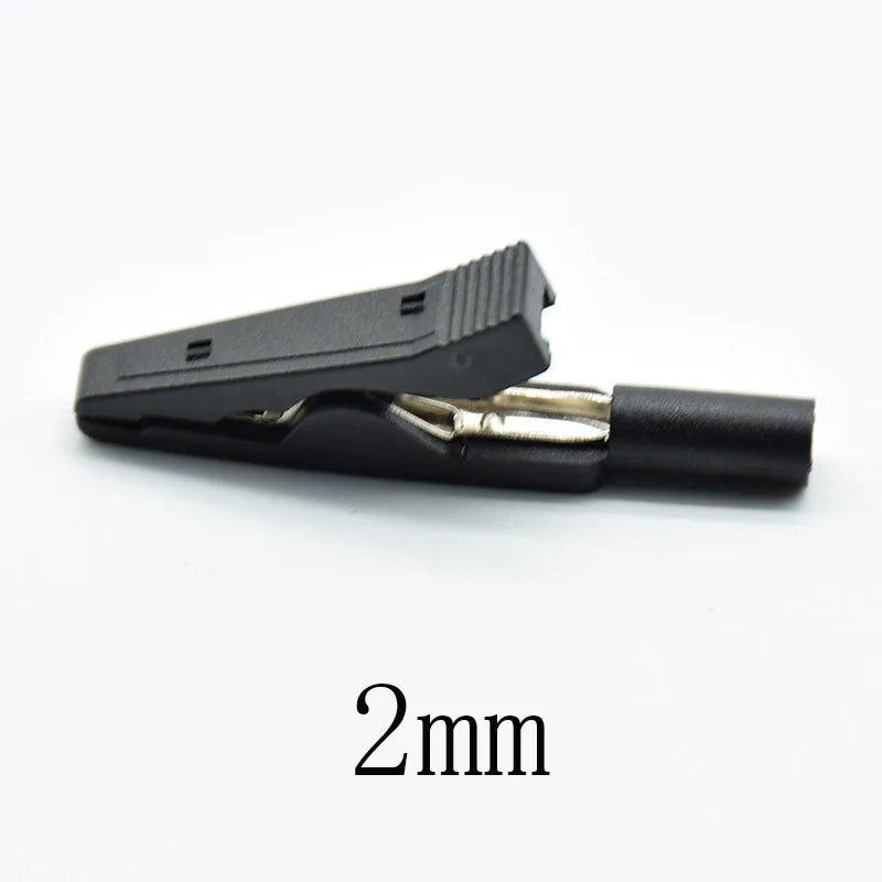 2mm Brass 5 Colors Insulated Mini Test Alligator Clip With 2mm female Banana Jack red black green blue yellow