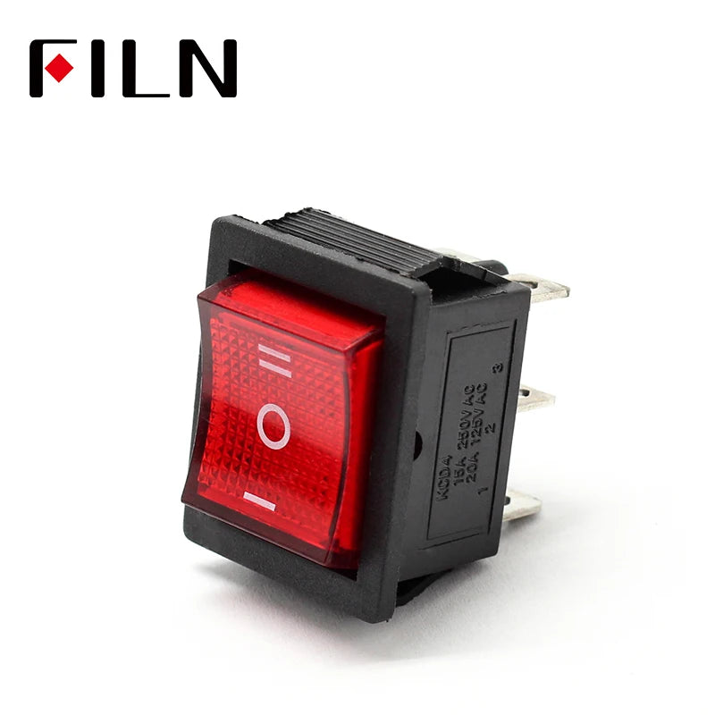 on off on KCD4 IP67 Waterproof Sealed Rocker Switch 3 Way 6 Pins Heavy Duty DPDT Switch Momentary on 30A 250v 12V 220V with Lamp