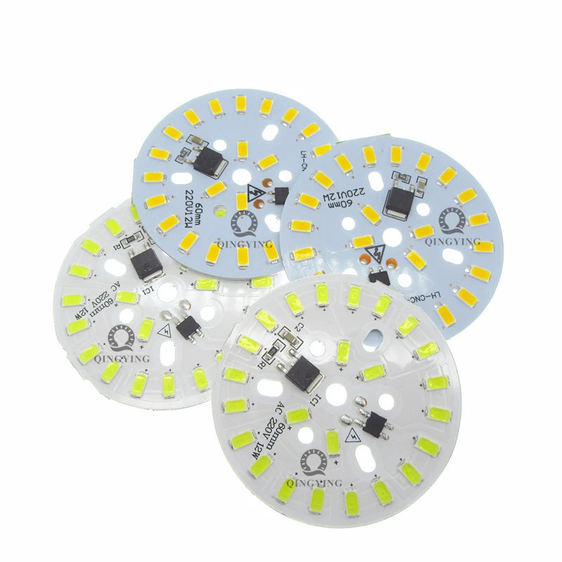 10pcs AC 220V LED PCB SMD5730 3W 5W 7W 10W 12W 15W 18W 24W Integrated IC Driver White/Warm White Light Source for LED Bulb