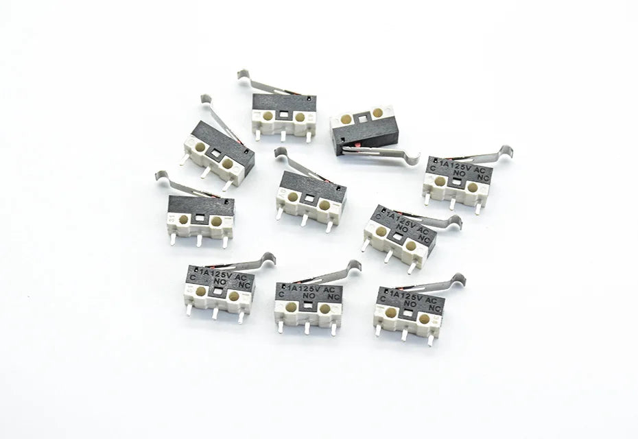 10pcs  3Pins Long handle Roller Lever Arm SPDT 12* 6 *6mm TIAIHUA Mous  Switch 1A 125V AC Micro Limit Switch