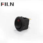 FILN 5Pcs KCD1 220V 10A Blue Red Green mini round illuminated toggle switch latching 3pins on off boat rocker switch
