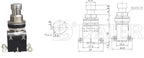 3PCS Push Button Switch ON-(ON) Momentary Latching 6 Pins M12X0.75 4A 125VAC 2A 250VAC Foot switch DPDT For Guitar Effects Pedal