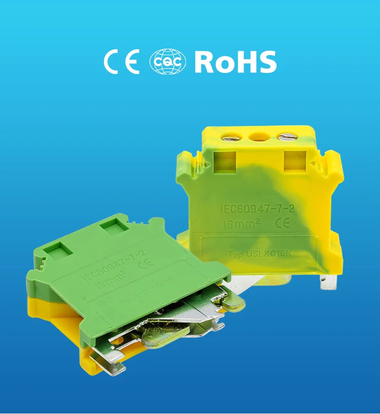 UISLKG16 Screw Installation Ground Din Rail Terminal Block, Universal Electrical Connector, Protective Earth Wire UISLKG 16
