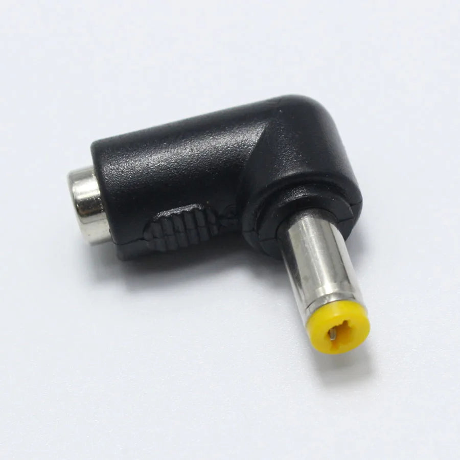 1pcs 5.5x2.5 mm Female to 5.5x2.5 mm Male DC Power Plug 90 Degrees L Type Connector Adapter Laptop
