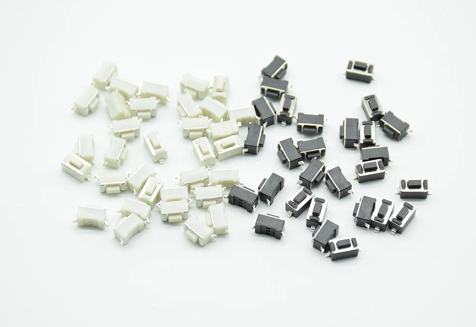 50pcs 3*6*4.3/4.5/5mm Panel PCB Momentary Tactile Tact Push Button Micro Switch 2 Pin DIP Light Touch Keys Keyboard black/White