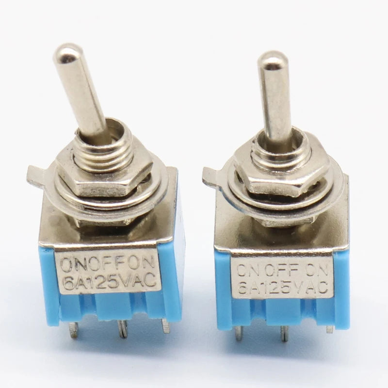 Promotion! 5pcs 3 Position 2P2T DPDT ON-OFF-ON Miniature Mini Toggle Switch 6A 125V