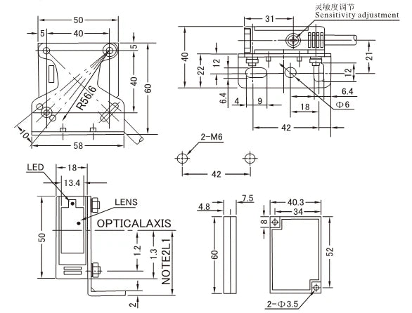 DC12-24V Reflective Photoelectric Switch Photocell E3JK-R4M1 Infrared Beam Detector Square Reflex Light Barrier Sensor