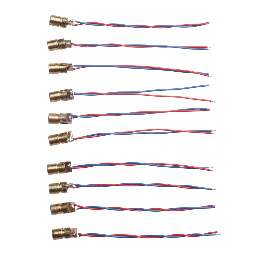 5pcs Laser Diode 650nm 6mm 3/5V 5 Million Watt Adjustable Laser Dot Module Red Copper Head Laser Woodworking Tools