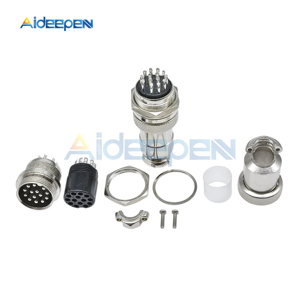 1set GX20 Aviation Connector Male Plug Female Socket Circular Connector 2/3/4/5/6/7/8/9/10/12/14/15 Pin Wire Panel Connector