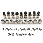 1pcs GX12 GX16 GX20 Air Aviation Connector 2/3/4/5/6/7/8/9/10/11/12/14/15Pin Panel Nut AV Power Plug Socket Core Wire Connector