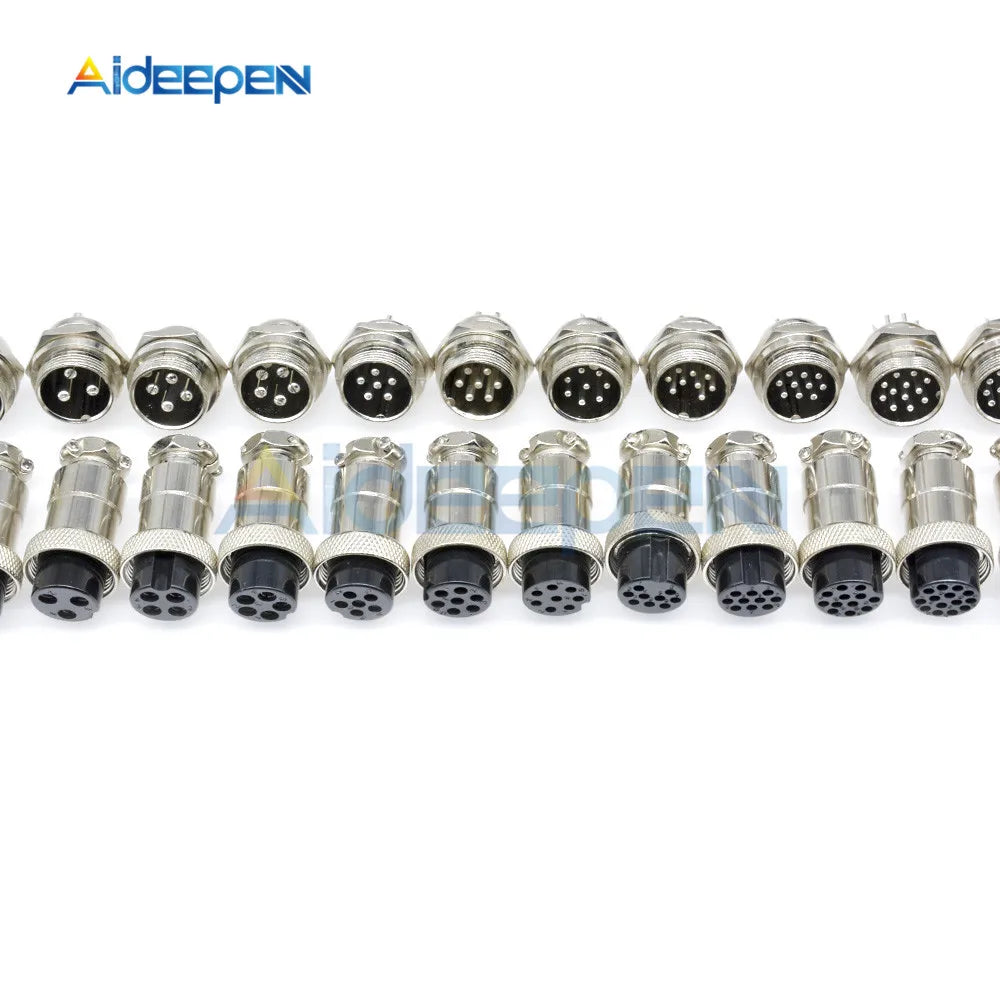 1set GX20 Aviation Connector Male Plug Female Socket Circular Connector 2/3/4/5/6/7/8/9/10/12/14/15 Pin Wire Panel Connector