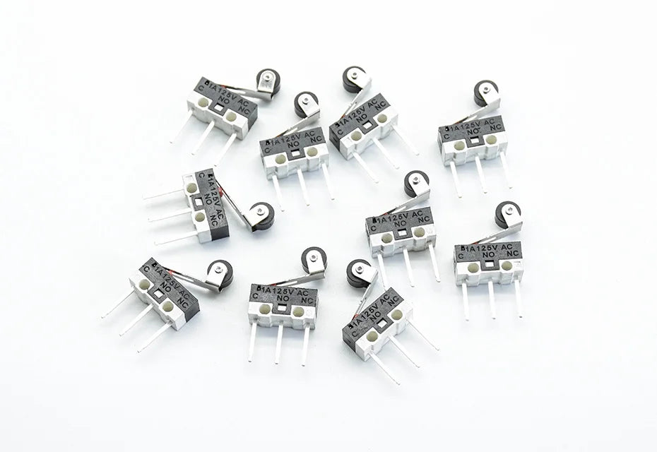 10pcs  3Pins Long handle Roller Lever Arm SPDT 12* 6 *6mm TIAIHUA Mous  Switch 1A 125V AC Micro Limit Switch
