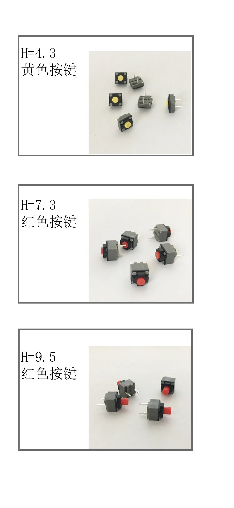 Kailh Micro Switch 6*6*4.3/7.3/9.5mm Square Silent Switch Wireless Mouse Wired Mouse DIP Microswitch Tact Switch CMI627301D60