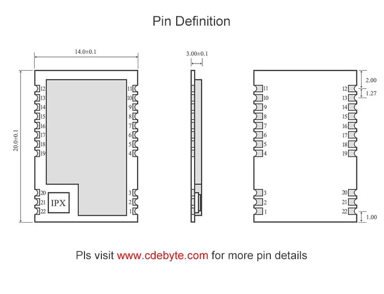 SX1268 PA 433MHz 470MHz LoRa Wireless Module E22-400M22S E22-400M30S RF Long Range Distance Data Transceiver Replace SX1278