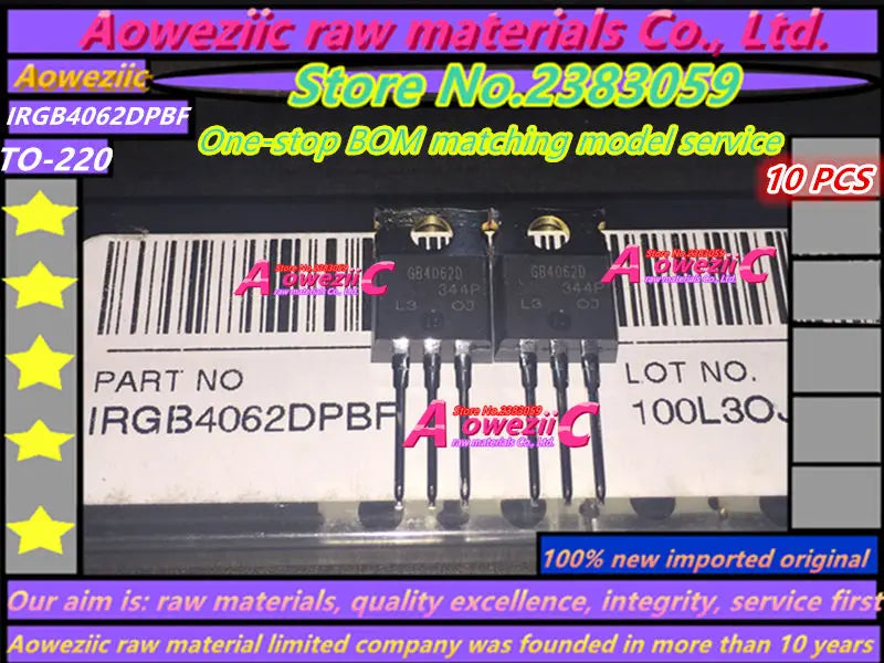 Aoweziic 2022+ 10pcs/LOT 100% New Imported Original IRGB4061DPBF GB4061D IRGB4062DPBF GB4062D TO-220  IGBT Diode 36A 48A 600V