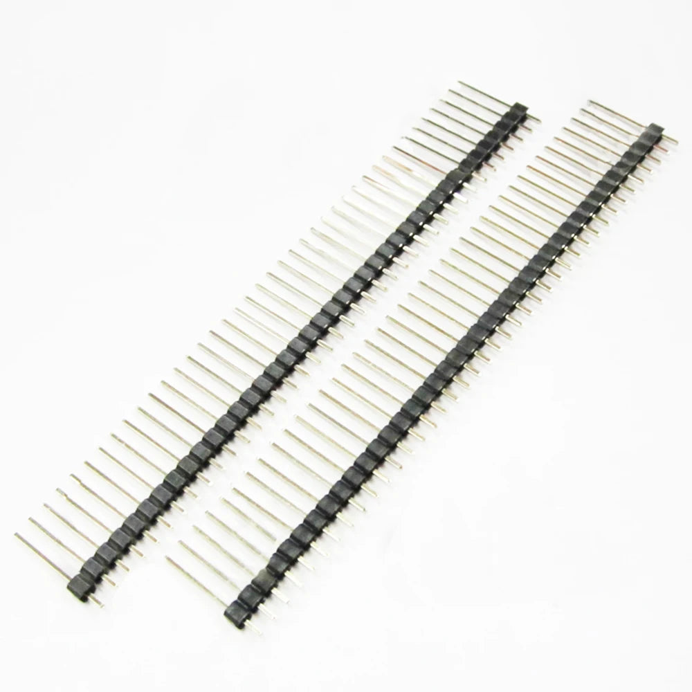 10pcs 2.54mm 1X40P L7.5/11.4-40mm Long Single Row Straight Stackable Wire Jumper Brass Goldplated PCB Connector Male Pin Header