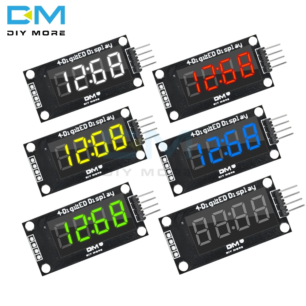 5PCS TM1637 4-Digit Digital LED 0.36" 0.36 Inch 7 Segments Display Tube Clock Module LED Board For Arduino With Pins Double dots