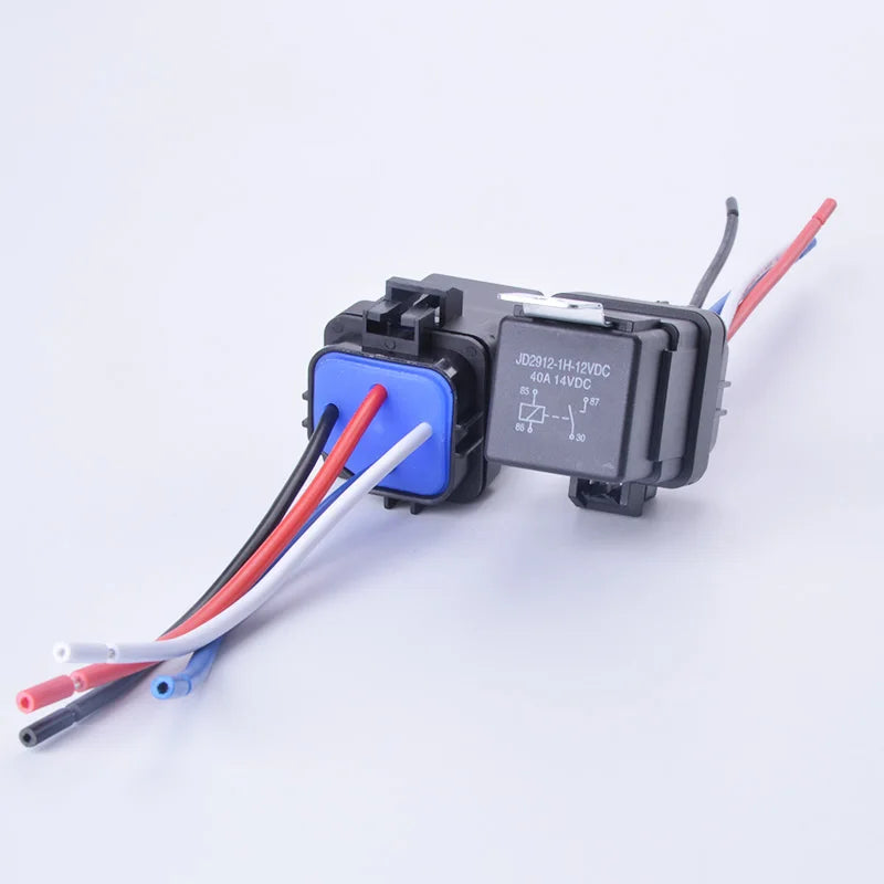Automobile Relay Waterproof Integrated Wired  DC12V 24V 40A 5Pin 4pin Auto Relay + Holder With 105mm Length Wires