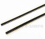 10Pcs 2.54mm Hole Female Header Round Pin Heade Straight Single/Double Row Optional 1x40P 2x40P PH3mm Single Row Gold-plated