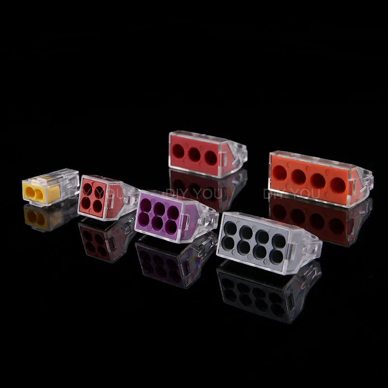 25/50/100PC DIY YOU 102/103D/104D/104/106/108 Universal Compact Wire Wiring Connector Conductor Terminal Block With Lever