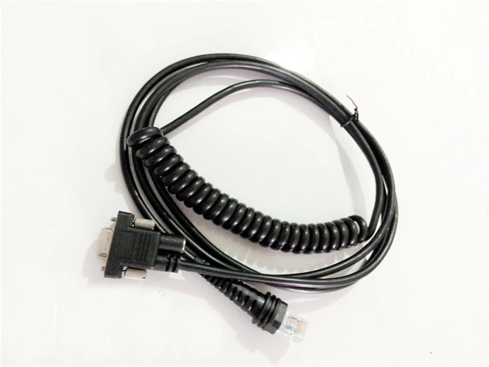 2pcs BarCode Scanner RS232 Cable Coiled Spiral 5M(17feet) For HHP 1900g,1300g,1400g,1200g,1250g, DB9 Serial RS232 Interface
