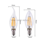 E14 LED Filament C35 Lamp C35L Dimmable Glass Candle Bulb 220V 4W 8W 12W Replace 20W 40W 60W Halogen Light Chandeliers