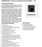 RFM95 RFM96 433/868/915MHz LoRa Module SX1276 Wireless Transceiver Module Sub-GHz Module Lora TRX Module