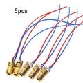 5pcs Laser Diode 650nm 6mm 3/5V 5 Million Watt Adjustable Laser Dot Module Red Copper Head Laser Woodworking Tools