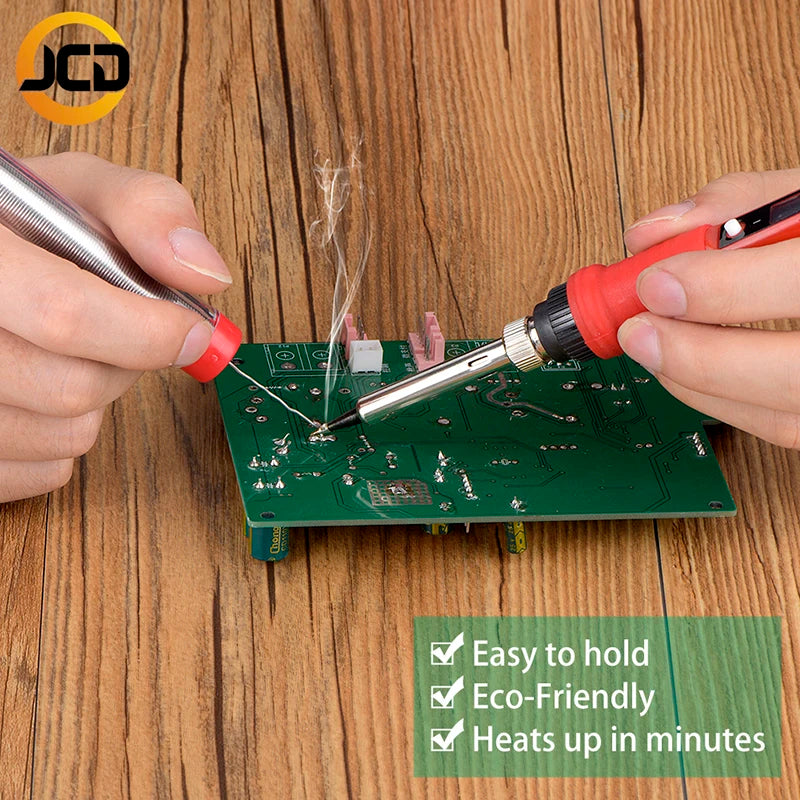 JCD 220V 80W LCD Electric Soldering Iron 908S Adjustable Temperature Soldering Iron with Quality Soldering Iron Tips and Kits