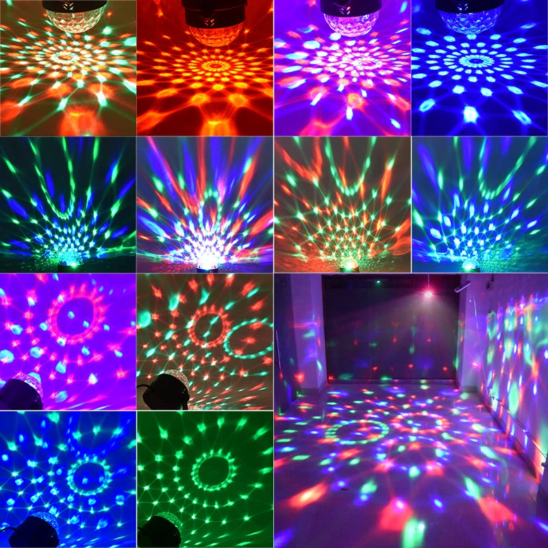 LED Party Lights Strobe Crystal Ball 3W RGB Light Sound Activated Dance Lighting for Decorations Bar Disco With Remote Control