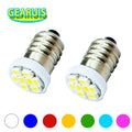 100X Free Shipping Xenon white blue red yellow green E10 8 SMD 1206 LED 8SMD 3020 DC 12V Screw Led Bulb Lamp Light