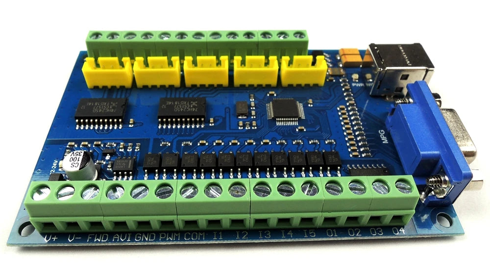 MACH3 USB CNC 5 Axis 100KHz Smooth Stepper Motion Control card breakout board+TB6600 4 Axis 4.5A Stepper Motor Driver board