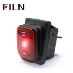 on off on KCD4 IP67 Waterproof Sealed Rocker Switch 3 Way 6 Pins Heavy Duty DPDT Switch Momentary on 30A 250v 12V 220V with Lamp
