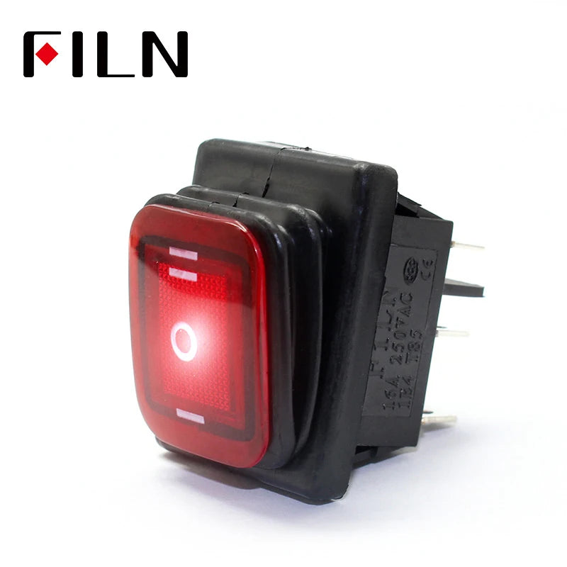 on off on KCD4 IP67 Waterproof Sealed Rocker Switch 3 Way 6 Pins Heavy Duty DPDT Switch Momentary on 30A 250v 12V 220V with Lamp