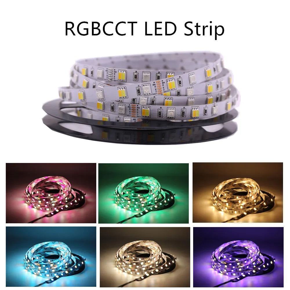 5M 5050 SMD LED Strip RGB RGBW (RGB + White) RGBWW (RGB+Warm White) RGBCCT Flexible LED String Light 5M/ 300 LEDs 12V 24V Home