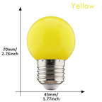 2pcs Colorful Led Light Bulb G45 E27 220V LED Lamp Red Yellow Blue Green Pink Orange White Christmas Wedding Night Light Indoor