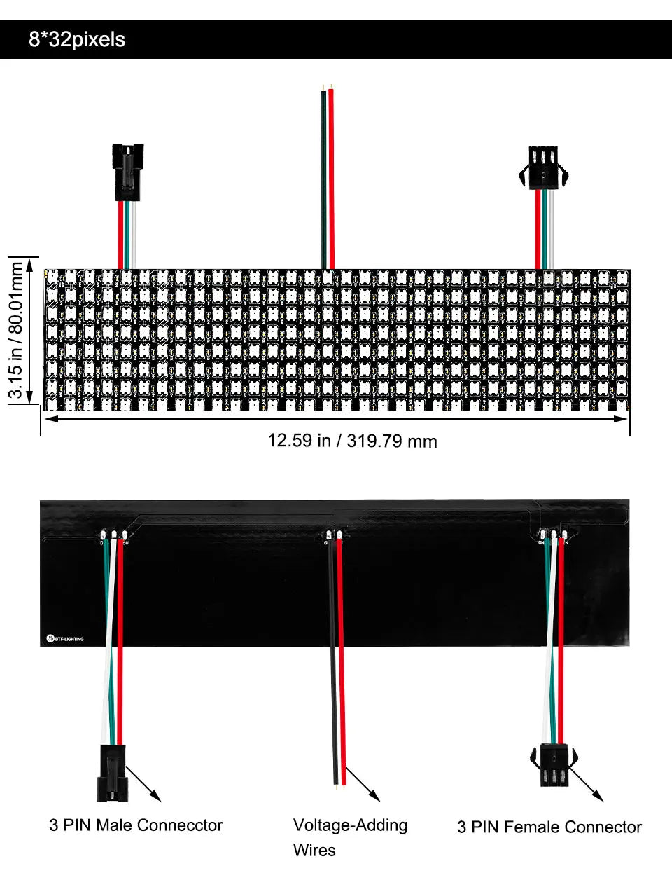 WS2812B RGB LED Panel Screen 8x8 16x16 8x32 256 Pixels Digital Flexible Programmed Individually Addressable Full Color DC5V