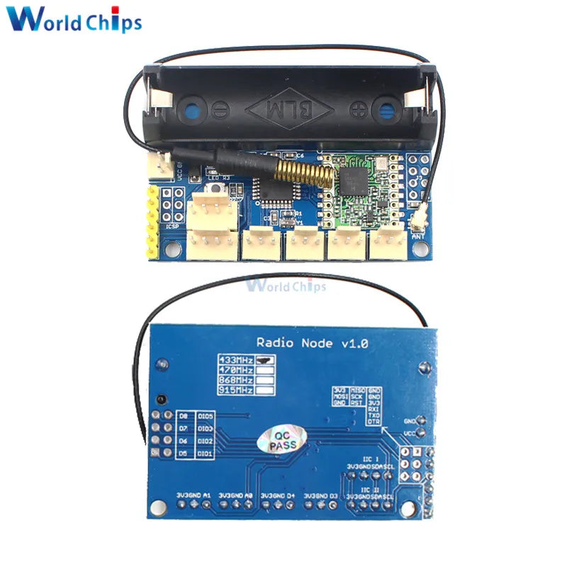 433MHz/868MHz/915MHz LoRa Radio Node V1.0 V2.0 2.4G Wireless Module RFM95 RFM98 SX1276 SX1278 for Arduino ATmega328P 3.7-12V