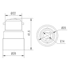 6pcs B22 to E14 Light Socket adapter B22 to E14 EU Standard Candelabra lamp holder converter, CE Rohs