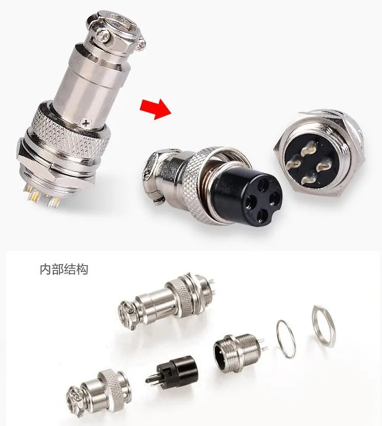 1set GX20 Aviation Connector Male Plug Female Socket Circular Connector 2/3/4/5/6/7/8/9/10/12/14/15 Pin Wire Panel Connector