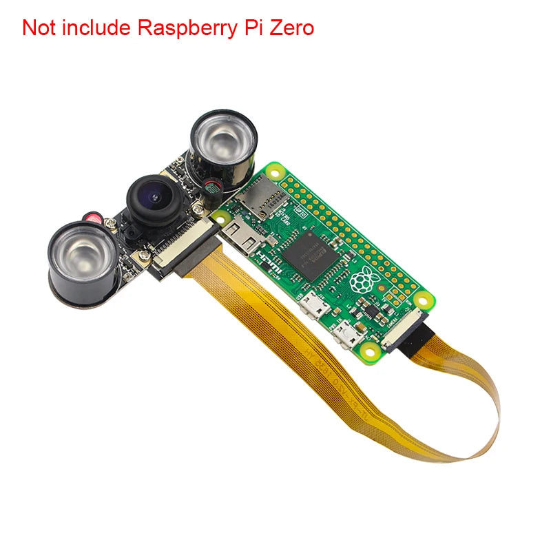 Raspberry Pi 5 Night Vision Camera Wide Angle Fisheye 5MP 1080P Camera with 2 Infrared IR LED Light for Raspberry Pi Zero / 2 W