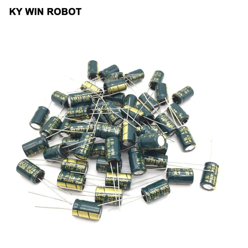 50PCS/LOT 16V 470UF 8*12 High Frequency Low Impedance Aluminum Electrolytic Capacitor 470uf 16v