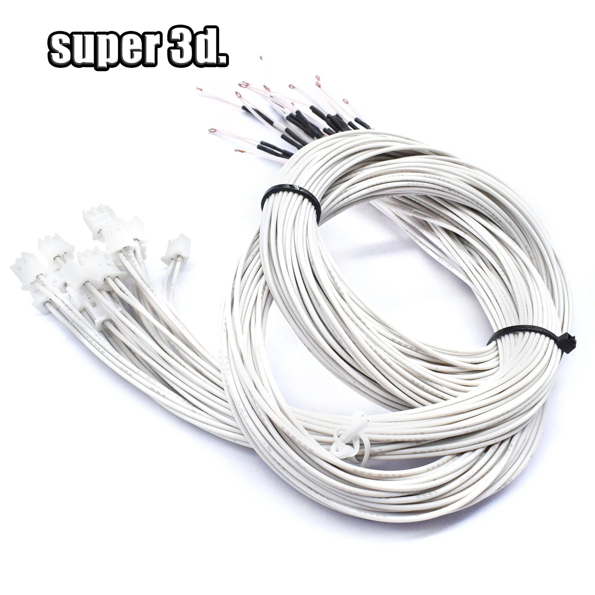 3D Printer Parts Thermistor NTC Temperature Sensor 3950 1% Line 100&150cm 100K with XH2.54 White Terminal 2P Connector Terminal