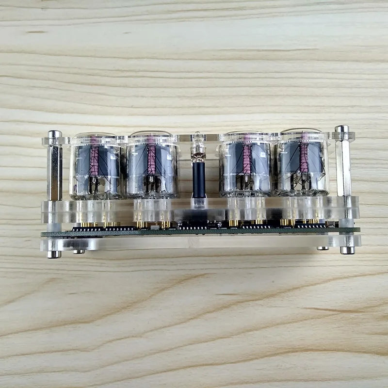 GHXAMP IN-12 Glow Tube 4-digit Clock Colorful LED Backlight DS3231 Nixie Clock IN-12B DC5V USB Electronic DIY