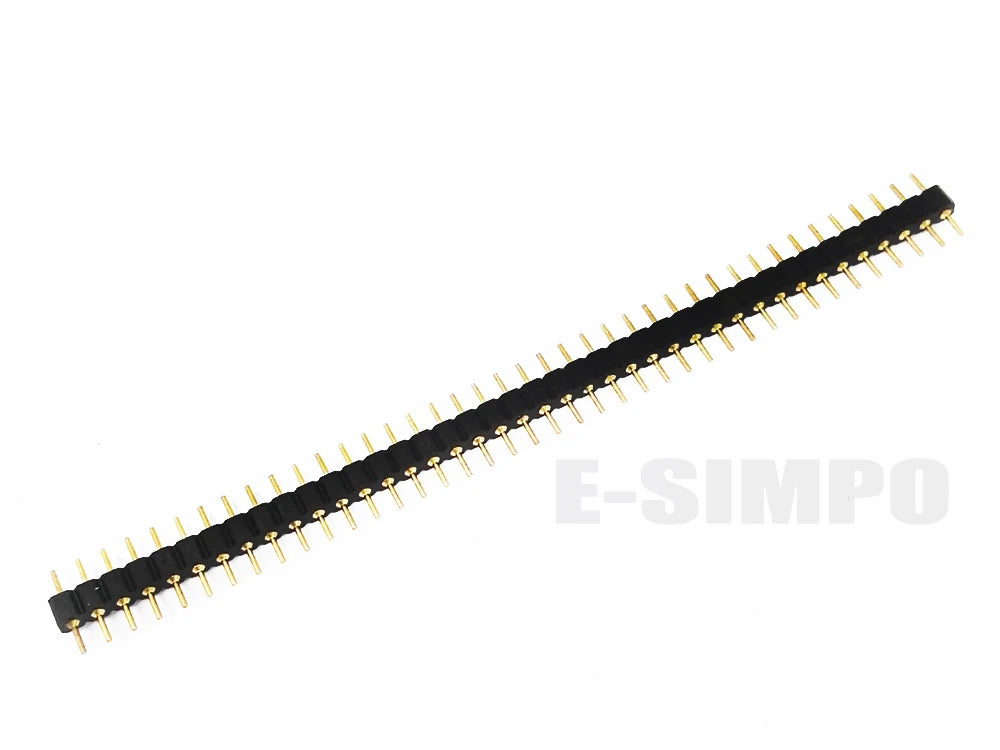 10Pcs 2.54mm Hole Female Header Round Pin Heade Straight Single/Double Row Optional 1x40P 2x40P PH3mm Single Row Gold-plated