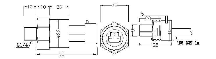 Silicon Core Body Vacuum Negative Pressure Sensor Vacuum Negative Pressure Transmitter -100kpa~0 ,0-5V 4-20mA G1/4 Gas Sensor