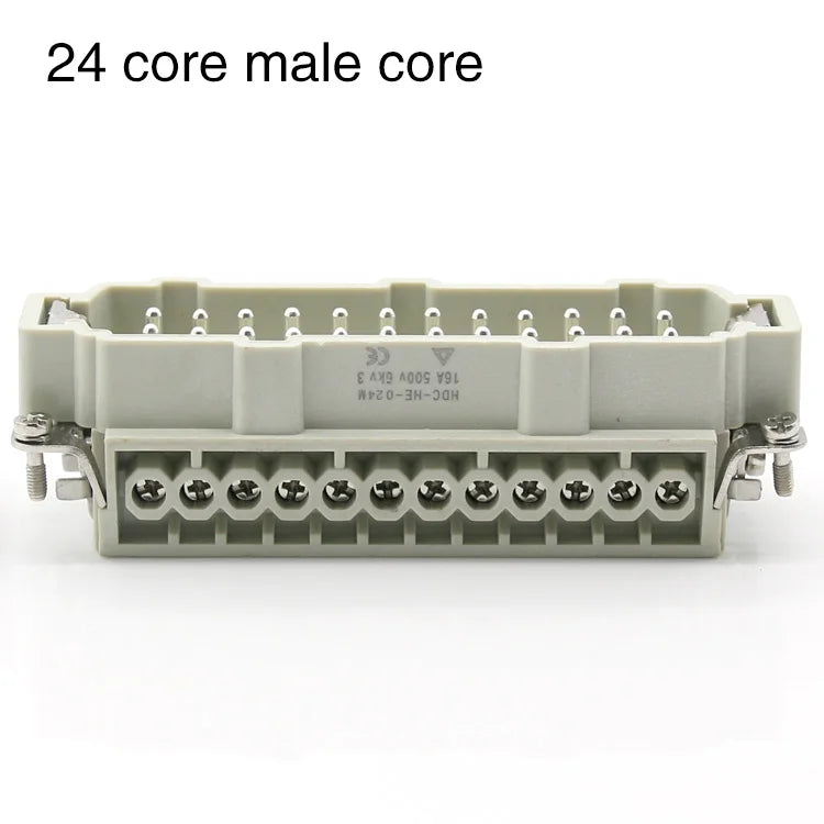 HDC-HE Heavy Duty Connector 4/6/10/16/24 Core Pin  Male Core and Female Core Connector 16A500v Aviation WaterprooPlug  Connector