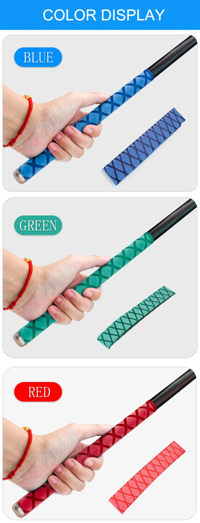 Anti-Slip Heat Shrink Tube for Fishing Rod/Racquet/Bicycle Handles/Tripod DIY 5 Colors 1M 15/18/20/22/25/28/30/35/40/50mm