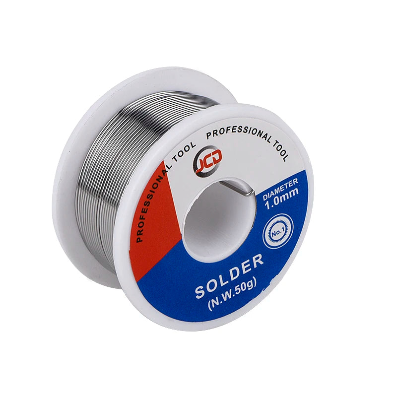 JCD Soldering Wire 50g 0.6/0.8/1.0/1.2/1.5 MM 60/40 FLUX 2.0% 45FT Tin Lead Tin Wire Melt Rosin Core Solder Soldering Wire Roll