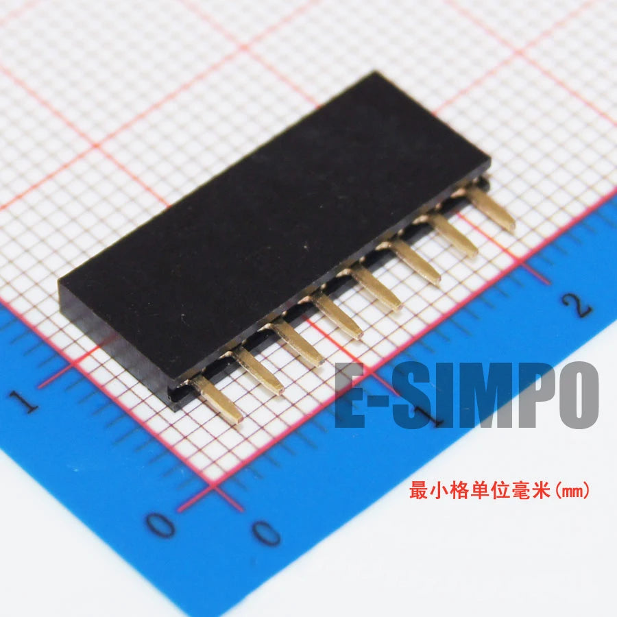100pcs 2.54mm Single Row Straight 0.1" Reflow Rohs Gold PCB Connector PH8.5 2/3/4/5/6/7/8/9/10/12-40P Female Pin Header Socket